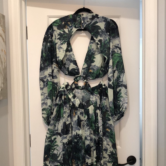Plus size green palm tree dress - Picture 8 of 10